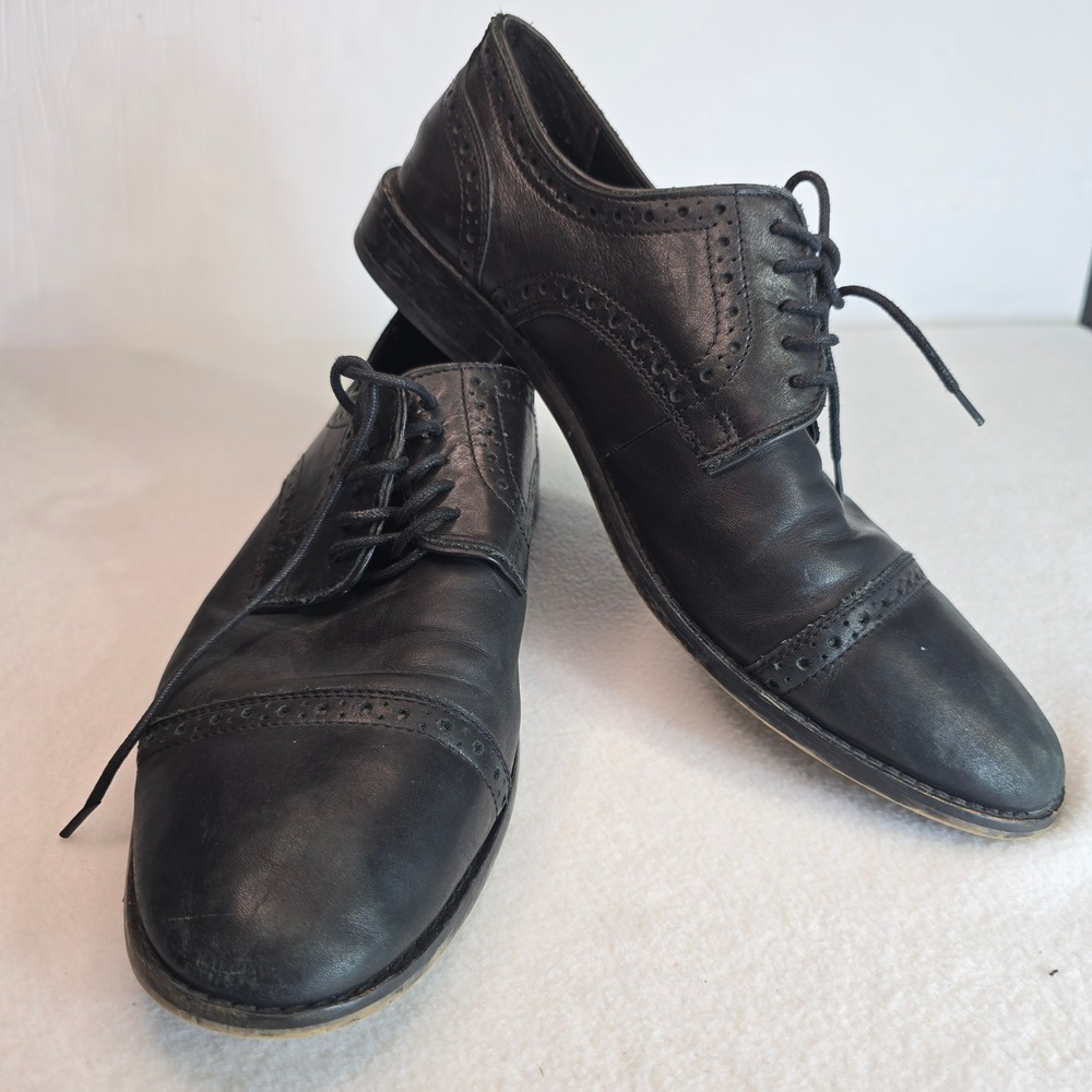 Nunn Bush Black Leather Wingtip Dress Shoes Mens 10.5 M Brogue Oxford Business